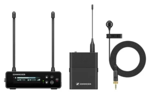 The Sennheiser EW-DP ME4 Set (R1-6) Portable digital UHF wireless microphone system with cardioid lavalier for filmmakers