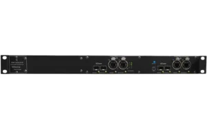 The Glensound Vittoria 64 DD is a 64-channel Dante-to-Dante network bridge that provides a robust firewall between two independent Dante network interfaces.