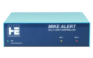 The Henry Engineering MIKE ALERT BI-COLOR TALLY LIGHT CONTROLLER makes installation of Yellowtec’s “Mika” mic arms easy